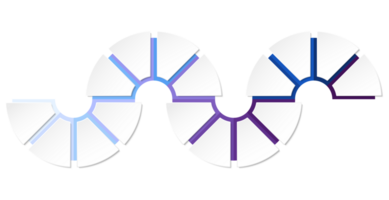 azul tono circulo infografía con dieciséis pasos, proceso o opciones presentación diapositiva modelo. png