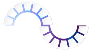 Blue tone circle infographic with 14 steps, process or options. Presentation slide template. png