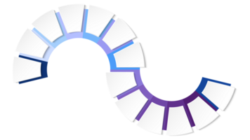 azul tono circulo infografía con 13 pasos, proceso o opciones presentación diapositiva modelo. png