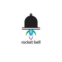 A logo depicted with bell and rocket patterns that can be used in business vector