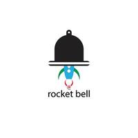 A logo depicted with bell and rocket patterns that can be used in business vector