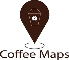 café mapa logo vector