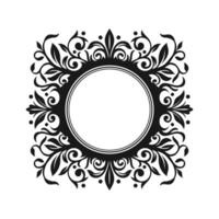 Decorative line circle art frames vector