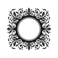 Decorative line circle art frames vector