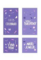 Set of Happy Birthday social media templates. vector