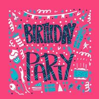 Birthday party poster. concept design. vector