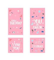 Set of Happy Birthday social media templates. vector