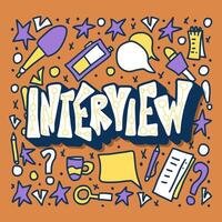 Interview design poster. illustration. vector