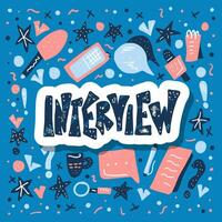 Interview design poster. illustration. vector