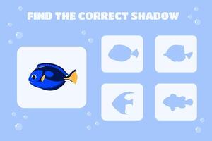 Find the correct shadow Children's educational game vector