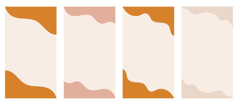 Set of different shapes for headers and footers in vertical stories, promo site. Ornamental border separator enhancing creative design in a straightforward flat style.