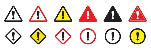 Caution signs. Danger, warning sign, attention sign. Danger icon, warning icon, attention icon. vector