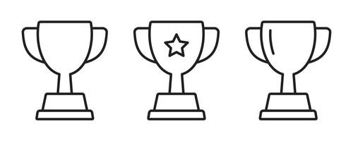 Trophy line icon. Trophy cup, winner cup, victory cup icon. Reward symbol sign for web and mobile. vector