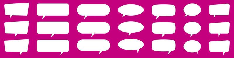 Set of speech bubbles. Speak bubble text, cartoon chatting box, message box. Blank empty white speech bubbles. vector