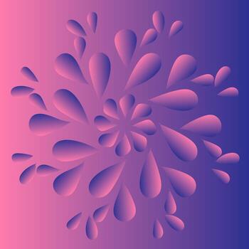 Abstract round pattern in the form of droplets on a pink gradient background vector