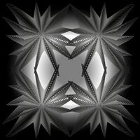 Abstract floral pattern in gray on a black background vector