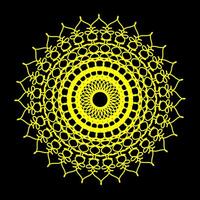 Beautiful round pattern in the form of a golden mandala on a black background vector