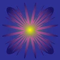 Abstract round pattern in the form of a beautiful glowing flower on a blue background vector