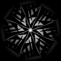 Abstract round geometric pattern in black color on a black background vector