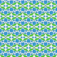 Texture in the form of a floral pattern of blue flowers on a white background vector