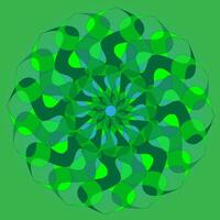 Abstract pattern in the form of a round mandala in green color vector