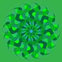 Abstract pattern in the form of a round mandala in green color vector