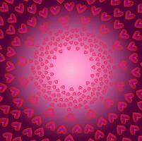 Abstract pink background in the form of a pattern of hearts arranged in a circle vector