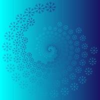 Abstract round pattern in the form of flowers arranged in a spiral on a blue background vector