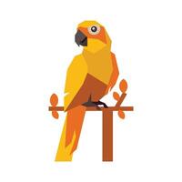 Abstract geometric of yellow parrot vector