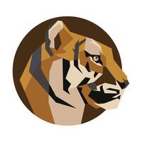 illustration of tiger head in abstract polygon style vector