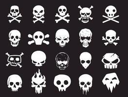 A set of various monster skulls. Skulls for prints vector