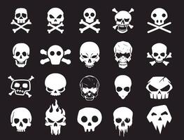 A set of various monster skulls. Skulls for prints vector