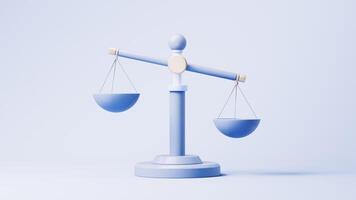 Loop animation of judgment balance scale with equity concept, 3d rendering. video