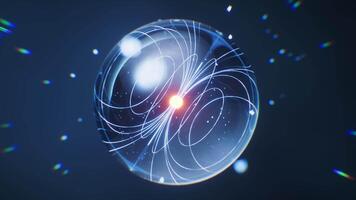 Physics quantum and scientific background, 3d rendering. video