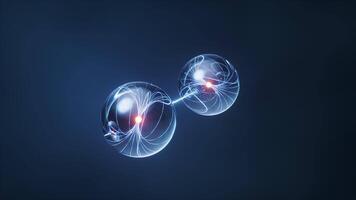 Physics quantum and quantum entanglement, 3d rendering. video