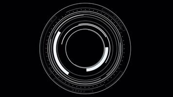 Loop animation of technology HUD circles with alpha channel, 3d rendering. video