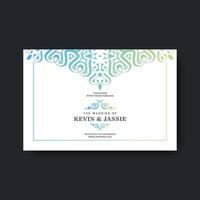 gradient retro wedding invitation template vector