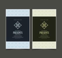 vertical business card with ornament pattern border vector