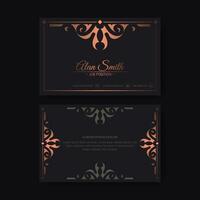 Luxury dark business card template with Ornament design vector