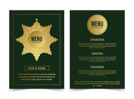 Luxury Menu Layout with Ornamental Elements vector