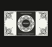 flat border circle pattern card design vector