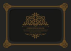 Calligraphic square ornament frame lines vector