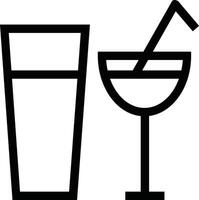 a glass and a drink are shown in a black and white illustration vector