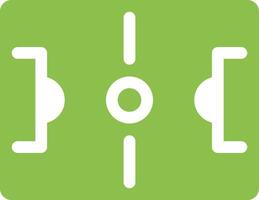 a green square with a white line on it vector
