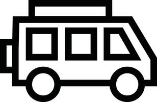 un negro y blanco autobús icono vector