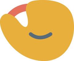 a yellow smiley face with a red nose vector