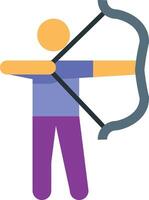 a person holding a bow and arrow vector