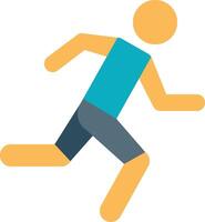 un hombre corriendo en un plano estilo icono vector