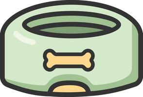 dog bowl with bone icon illustration vector