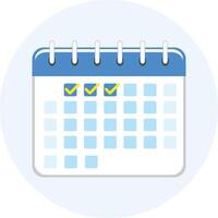 a calendar with check marks on it vector